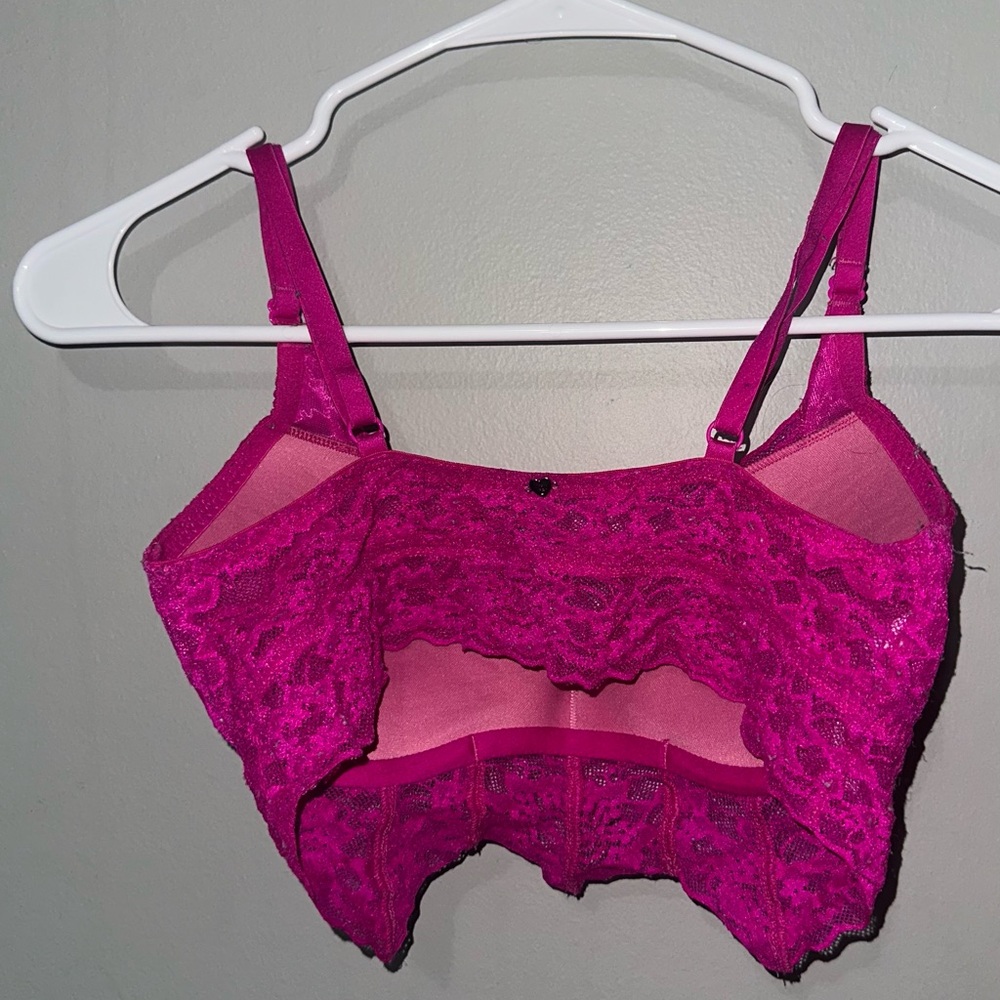PINK Victoria's Secret Fuchsia Lace Bralette - Picture 2 of 3